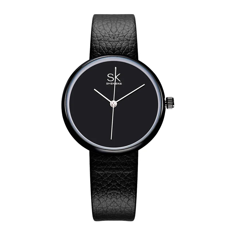 SK Luxury Women’s Quartz Watch – Fashion PU Leather Strap, Waterproof Casual Wristwatch