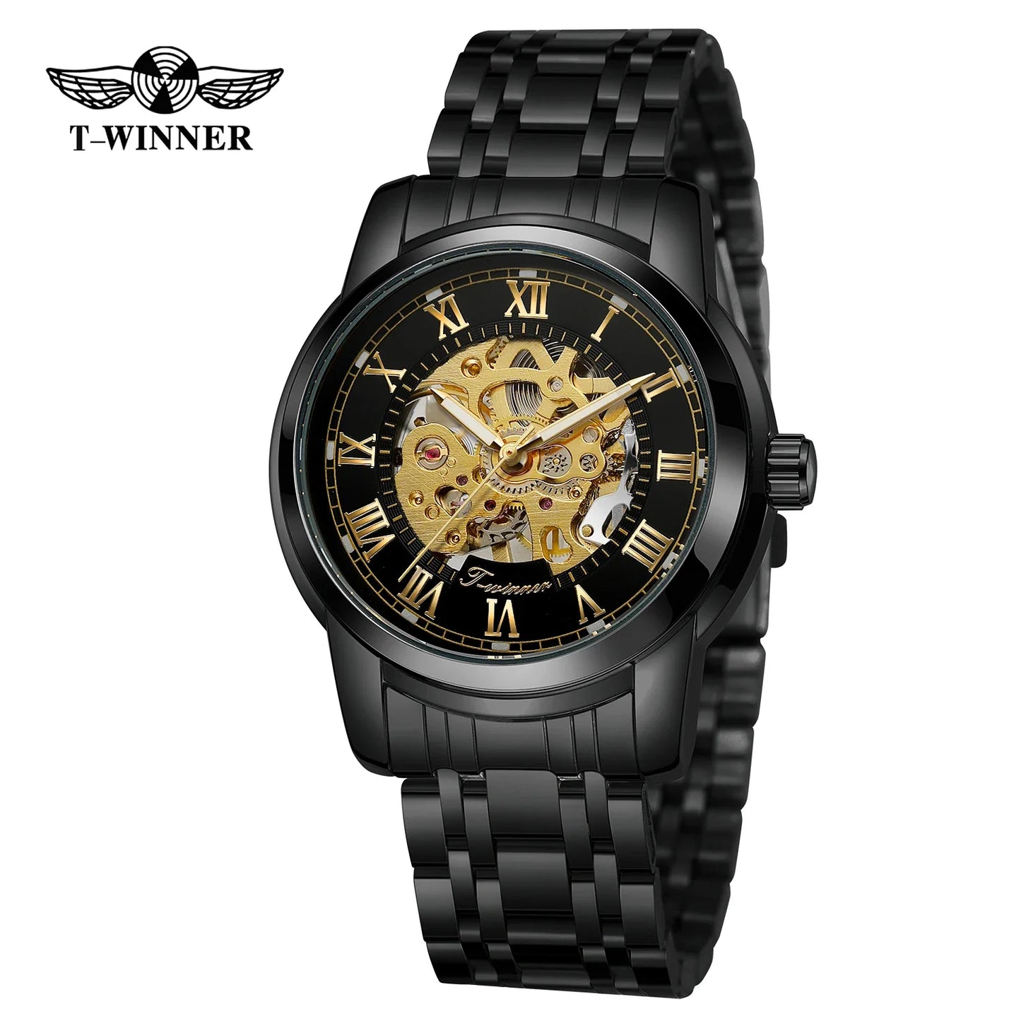 T-Winner Luxury Men’s Automatic Mechanical Watch – Stainless Steel, Water Resistant