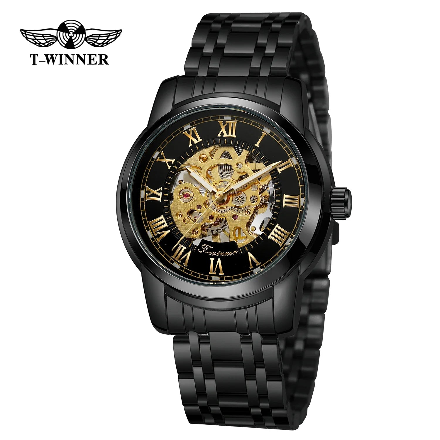 T-Winner Luxury Men’s Automatic Mechanical Watch – Stainless Steel, Water Resistant