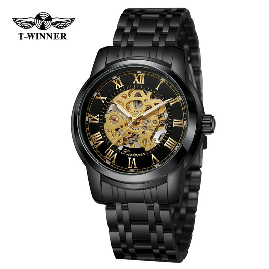 T-Winner Luxury Men’s Automatic Mechanical Watch – Stainless Steel, Water Resistant