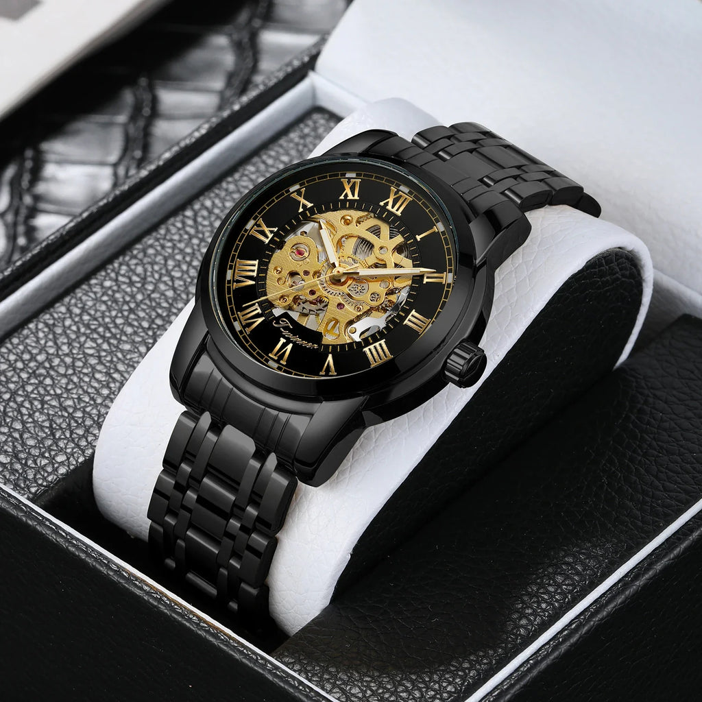 T-Winner Luxury Men’s Automatic Mechanical Watch – Stainless Steel, Water Resistant