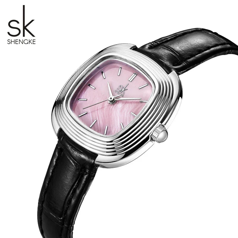 SK Women’s Quartz Watch – Fashion Square Dial, Waterproof Casual Wristwatch