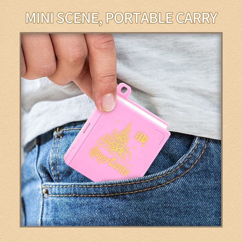 3D Folding Castle Pop-up Keychain – Mini Decompression Toy for Teens