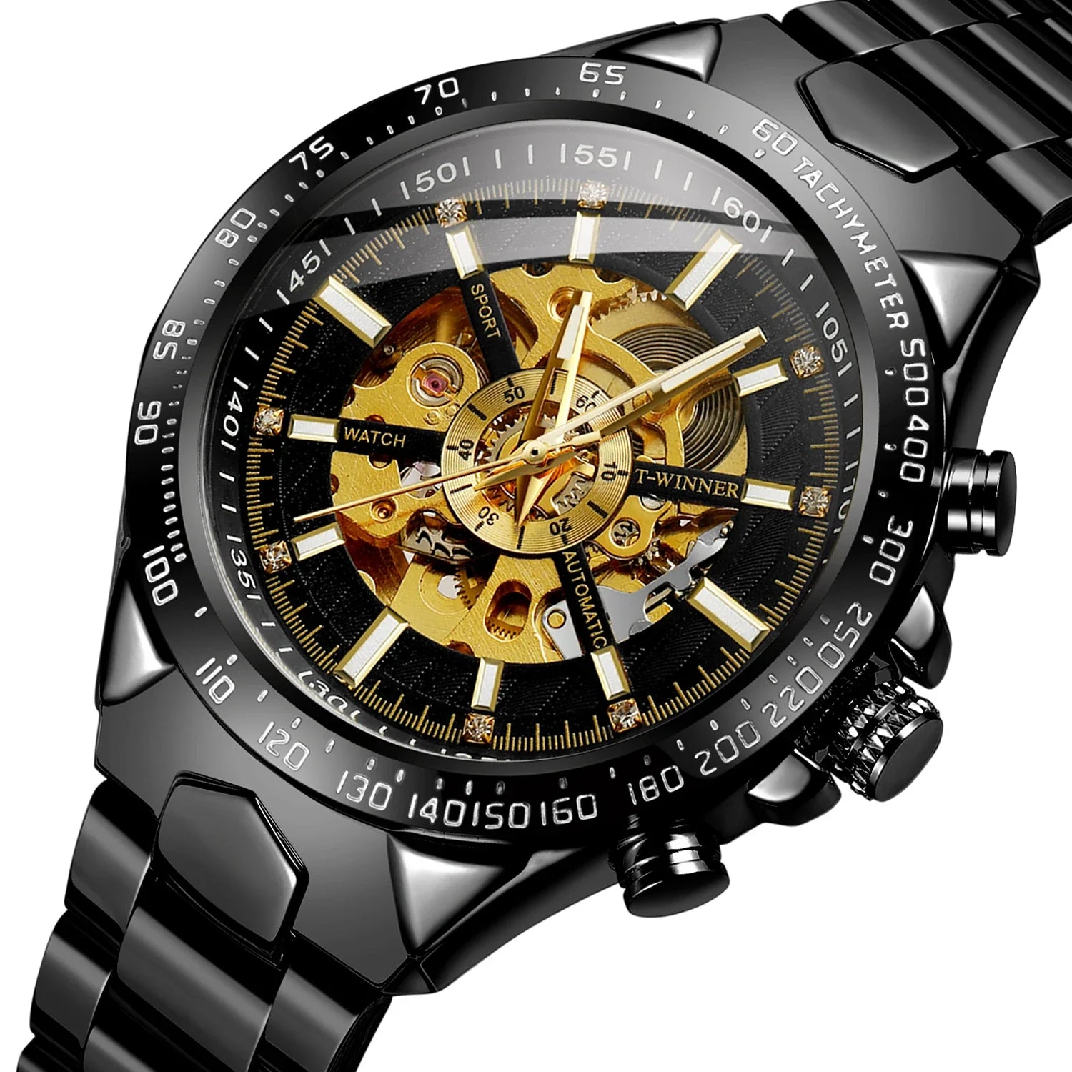 T-Winner Men’s Luxury Automatic Mechanical Watch – Stainless Steel Tourbillon Wristwatch