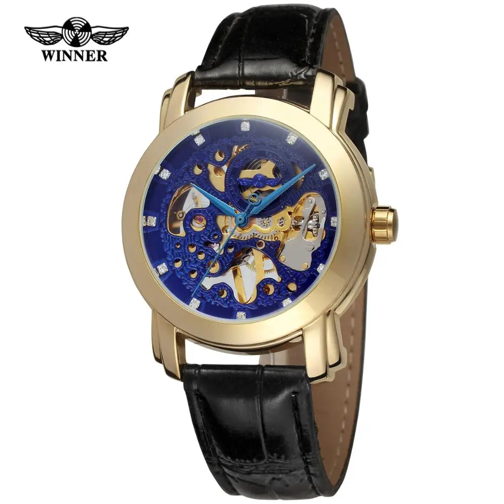 T-WINNER Skeleton Automatic Mechanical Watch for Men – Luxury Leather Strap Timepiece