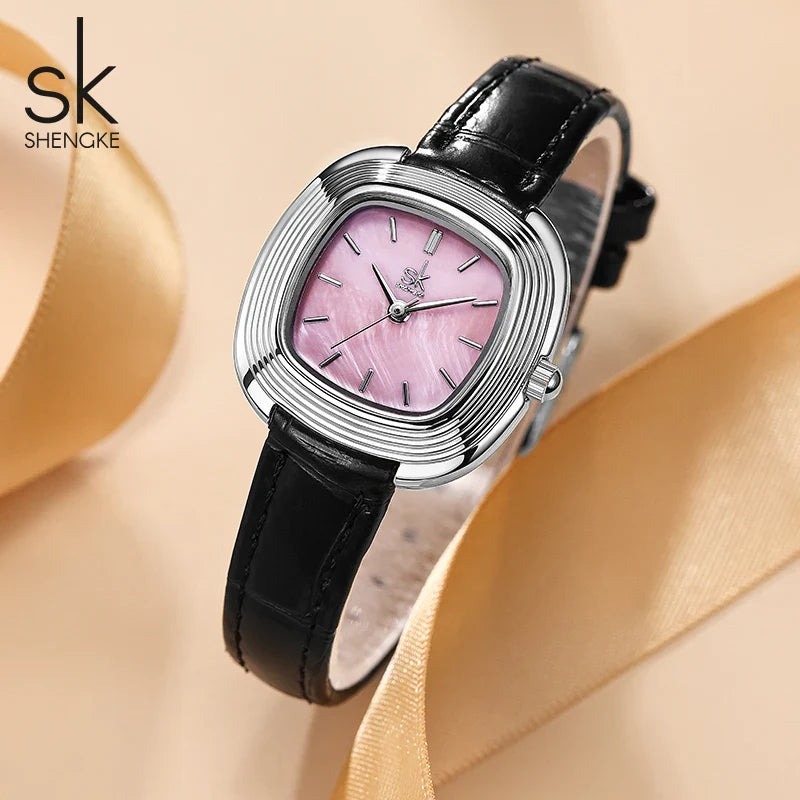 SK Women’s Quartz Watch – Fashion Square Dial, Waterproof Casual Wristwatch