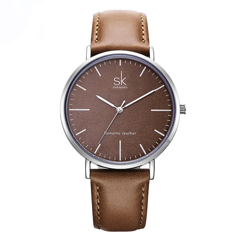 SK Women’s Quartz Watch – 40mm Leather Band, Waterproof Business Fashion Timepiece