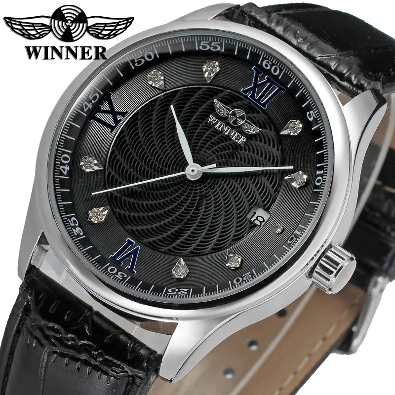 T-Winner Men’s Automatic Mechanical Watch – Retro Leather Strap, Business Style