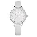 SINOBO Women's Leather Strap Quartz Watch – Waterproof Retro Style Ladies Timepiece