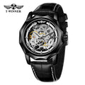 T-Winner Men’s Automatic Mechanical Watch – Leather Strap Luminous Dial Timepiece