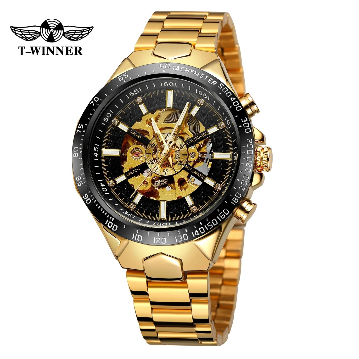 T-Winner Men’s Luxury Automatic Mechanical Watch – Stainless Steel Tourbillon Wristwatch