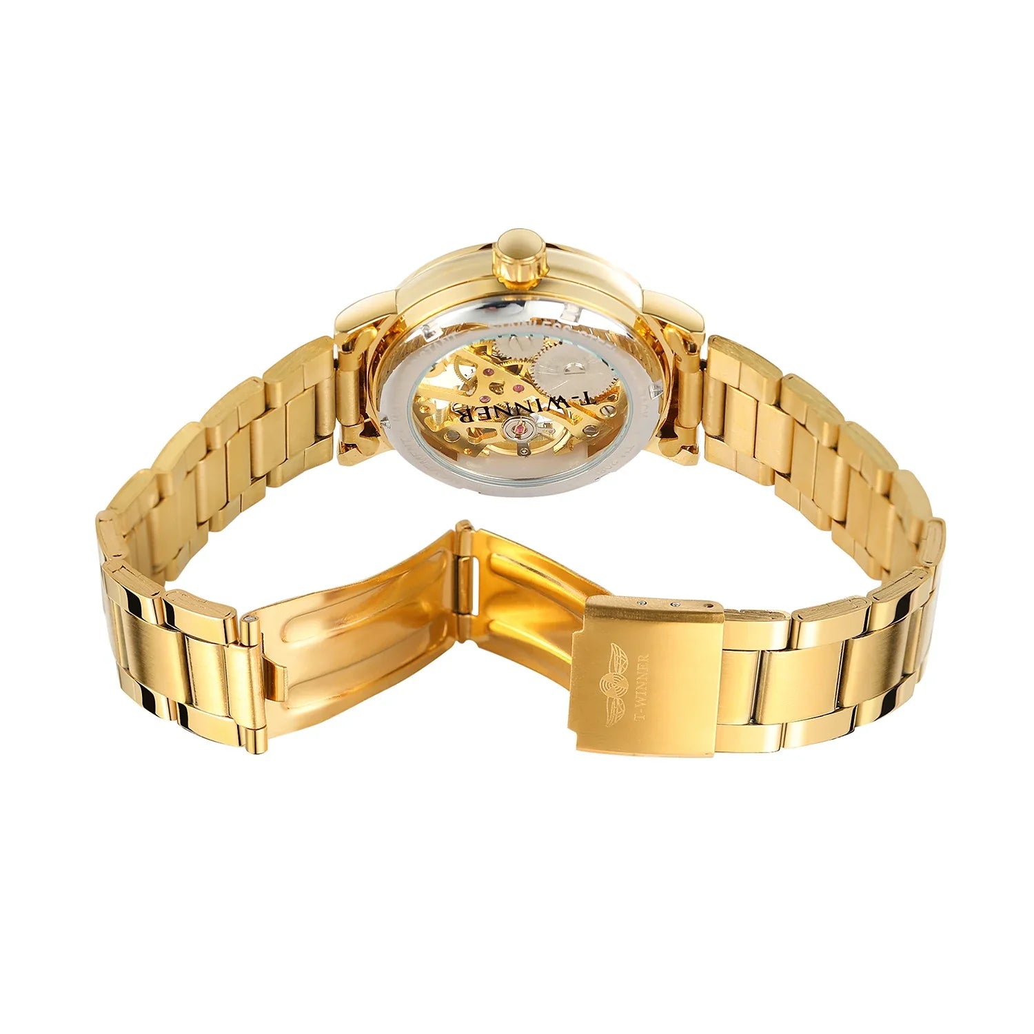 T-Winner Women’s Skeleton Mechanical Watch – Stainless Steel, Luminous Analog Timepiece