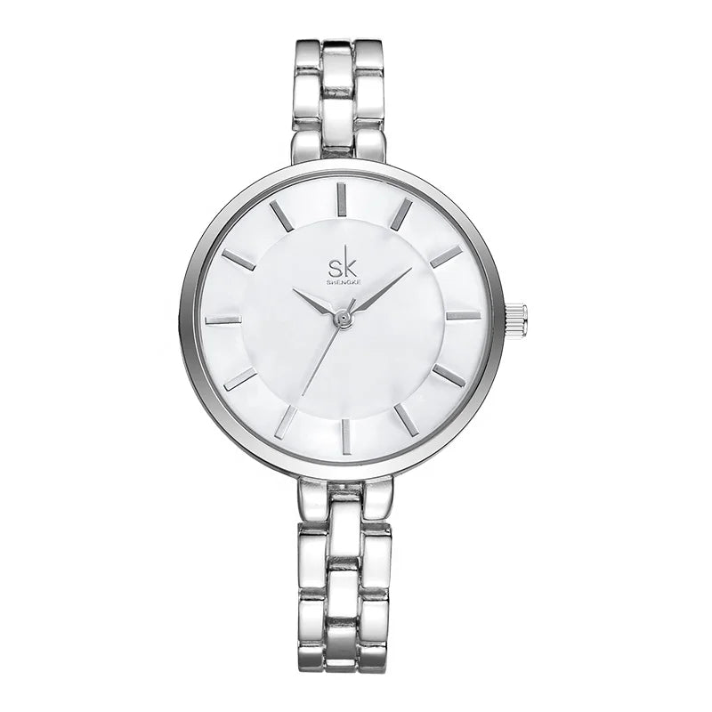 SK Women’s Quartz Bracelet Watch – Elegant Waterproof Alloy Wristwatch