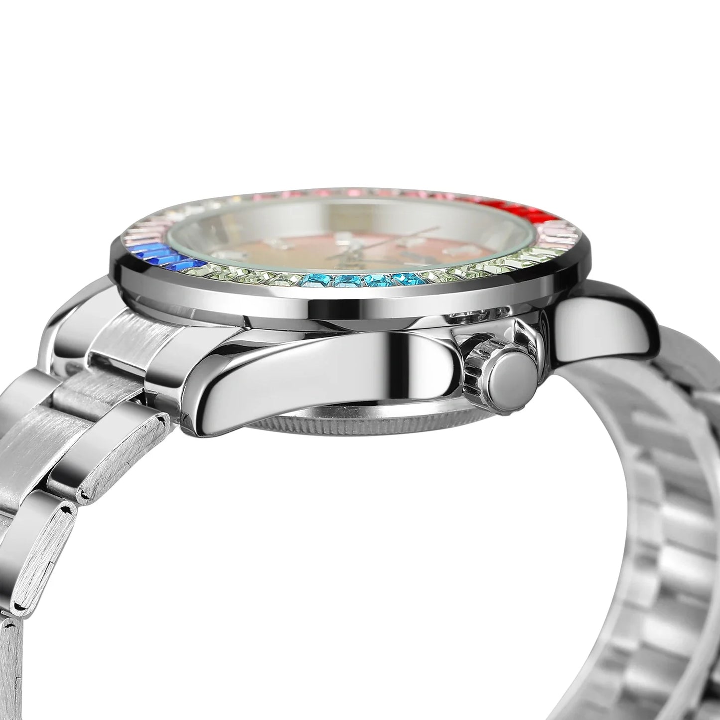 T-Winner Men’s Moon Phase Mechanical Watch – Luminous Stainless Steel Wristwatch