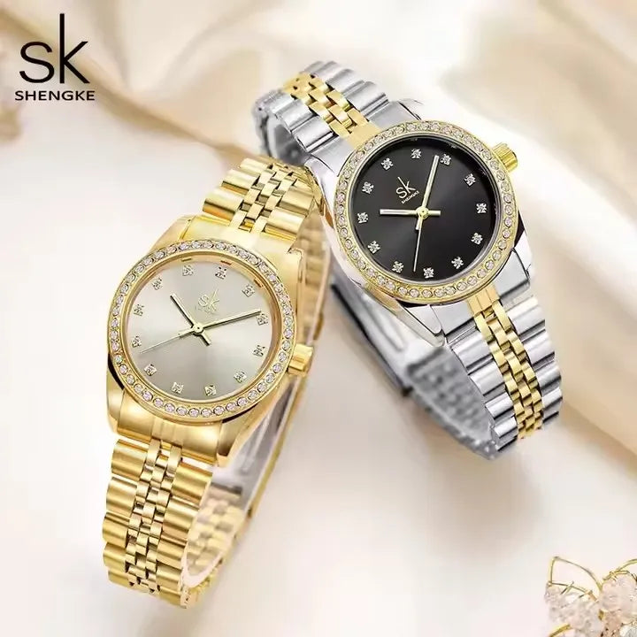 SK Women’s Luxury Quartz Watch – Classic Waterproof Style
