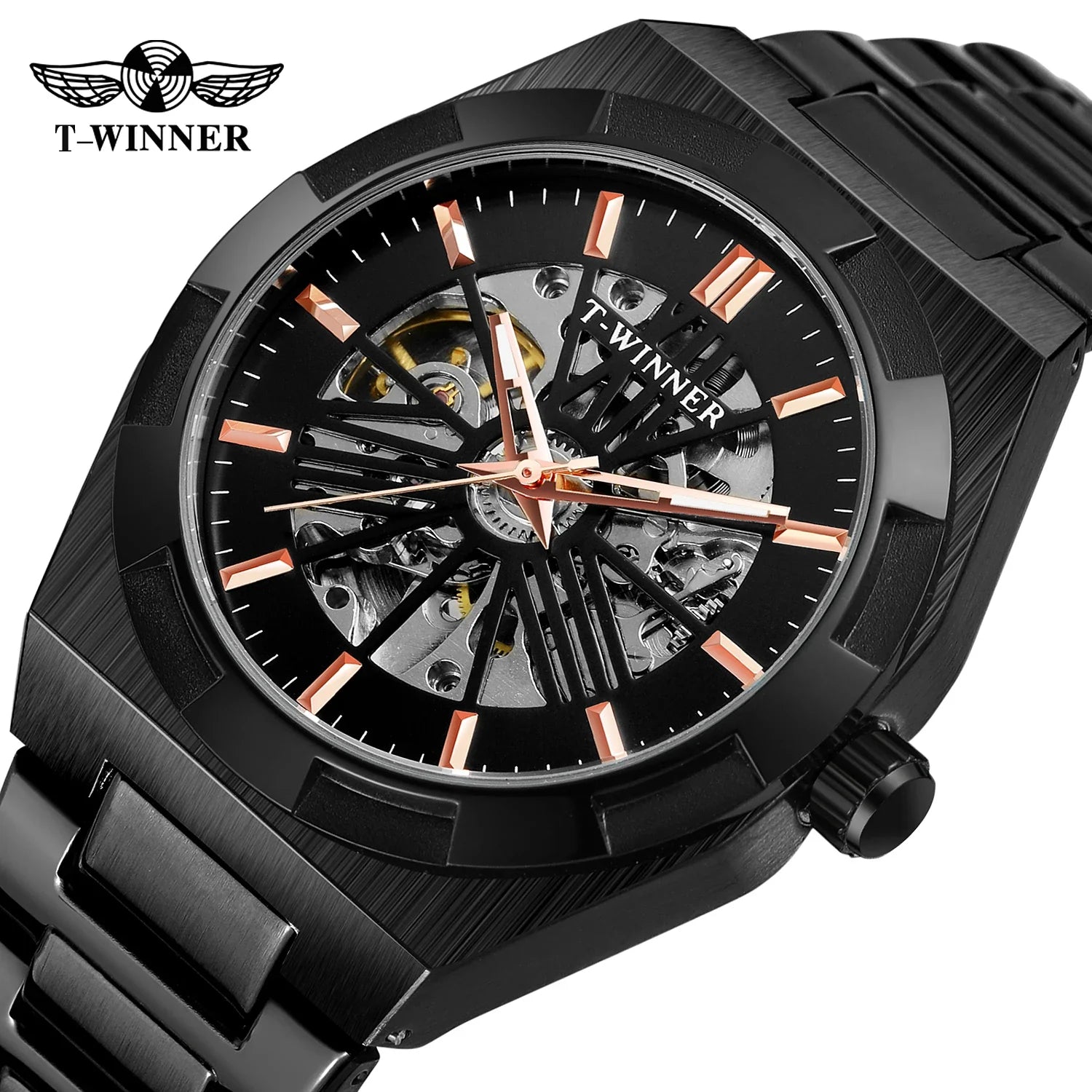 T-Winner Men’s Automatic Stainless Steel Watch – Luxury Business Wristwatch