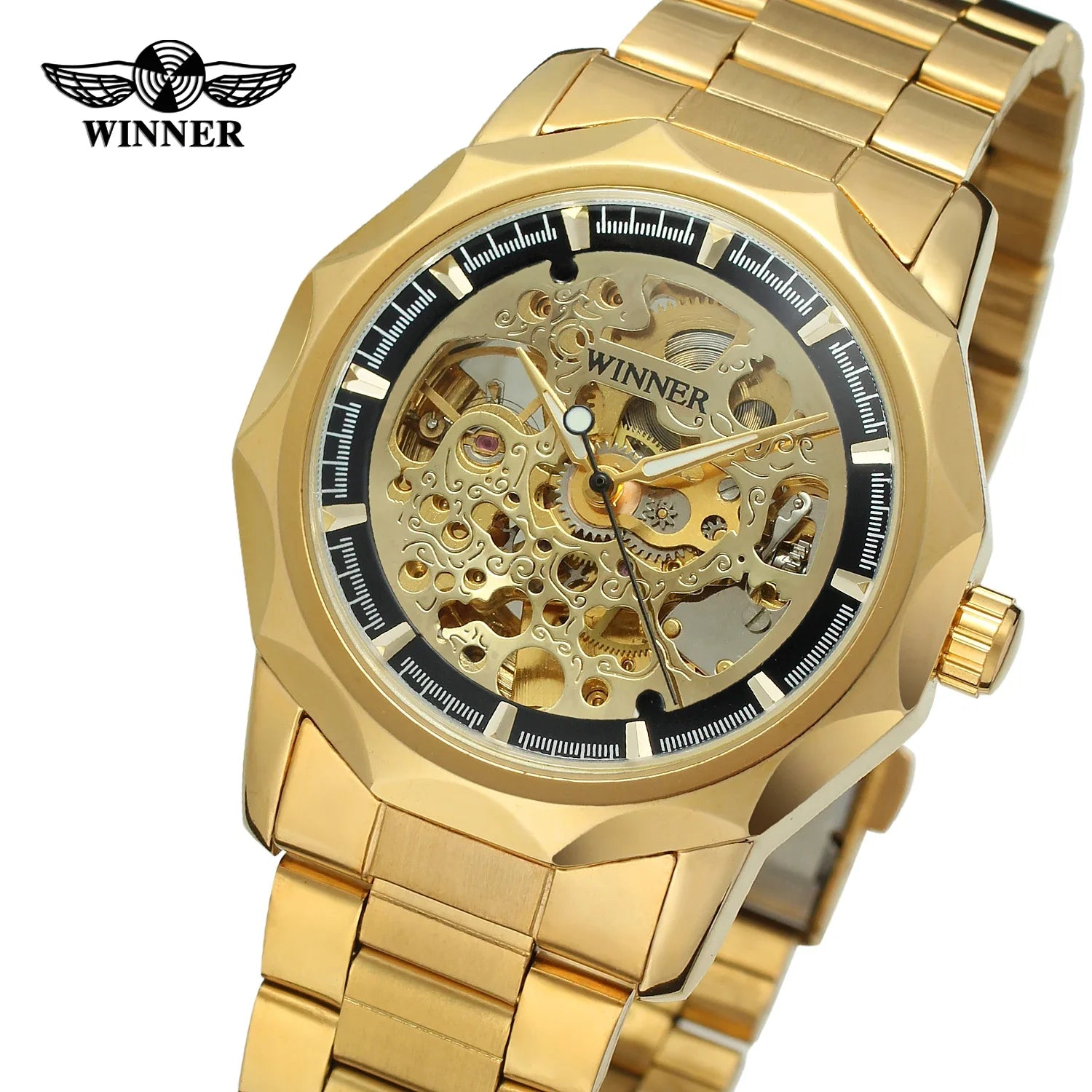 T-Winner Luxury Skeleton Automatic Watch for Men – Mechanical Timepiece