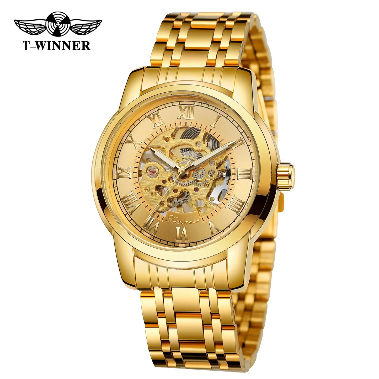 T-Winner Luxury Men’s Automatic Mechanical Watch – Stainless Steel, Water Resistant