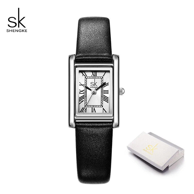 SK Women’s Classic Quartz Watch – Luxury Rectangle Dial, Waterproof Wristwatch