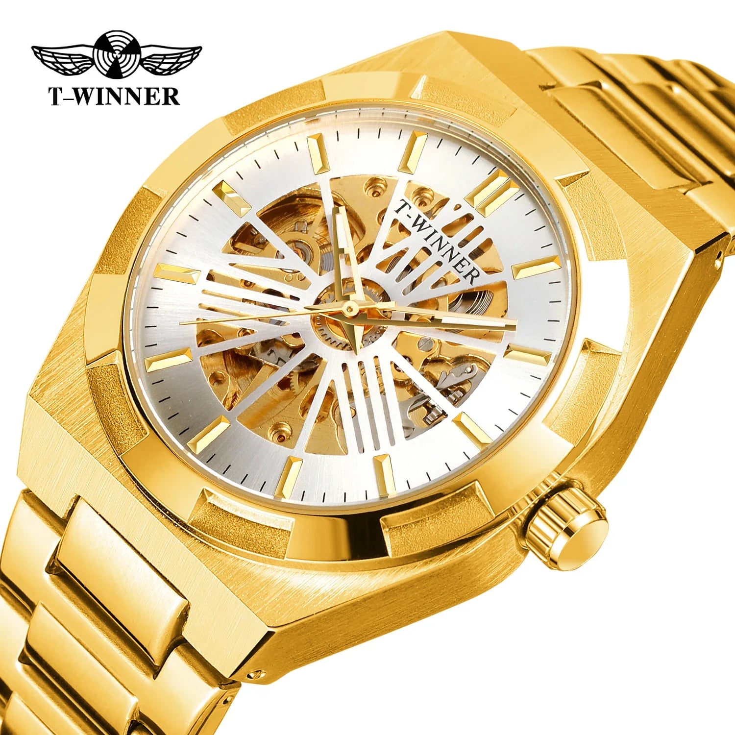 T-Winner Men’s Automatic Stainless Steel Watch – Luxury Business Wristwatch