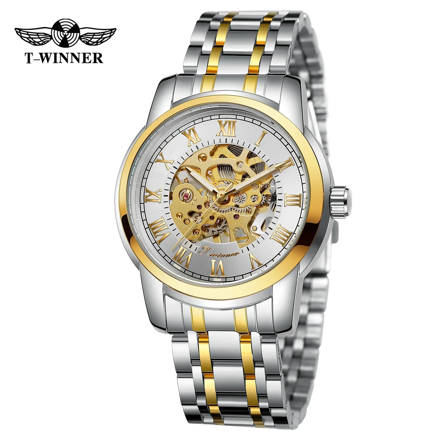 T-Winner Luxury Men’s Automatic Mechanical Watch – Stainless Steel, Water Resistant