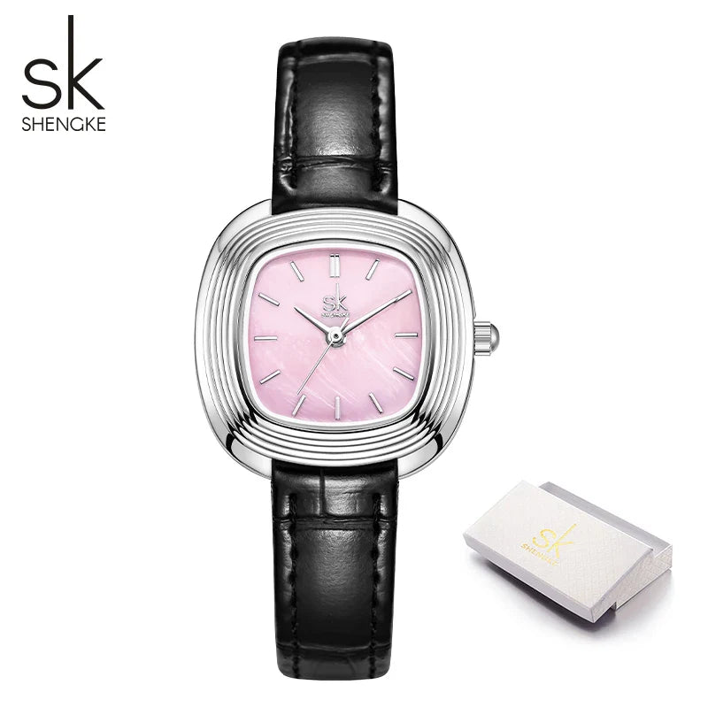 SK Women’s Quartz Watch – Fashion Square Dial, Waterproof Casual Wristwatch