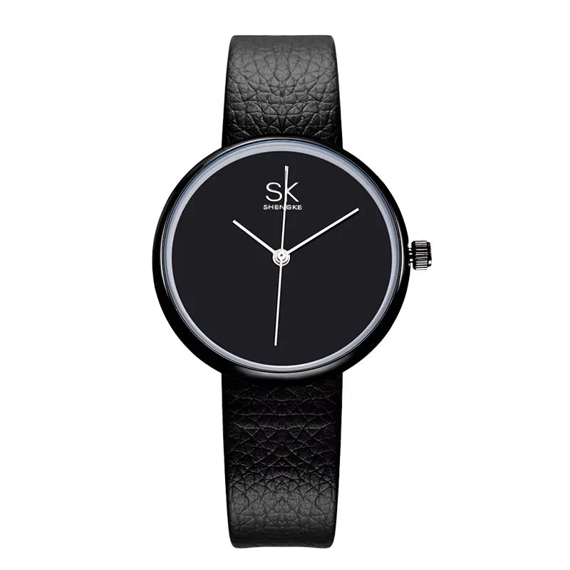 SK Luxury Women’s Quartz Watch – Fashion PU Leather Strap, Waterproof Casual Wristwatch