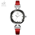 SK Women’s Leather Strap Watch – Luxury Waterproof Fashion Wristwatch