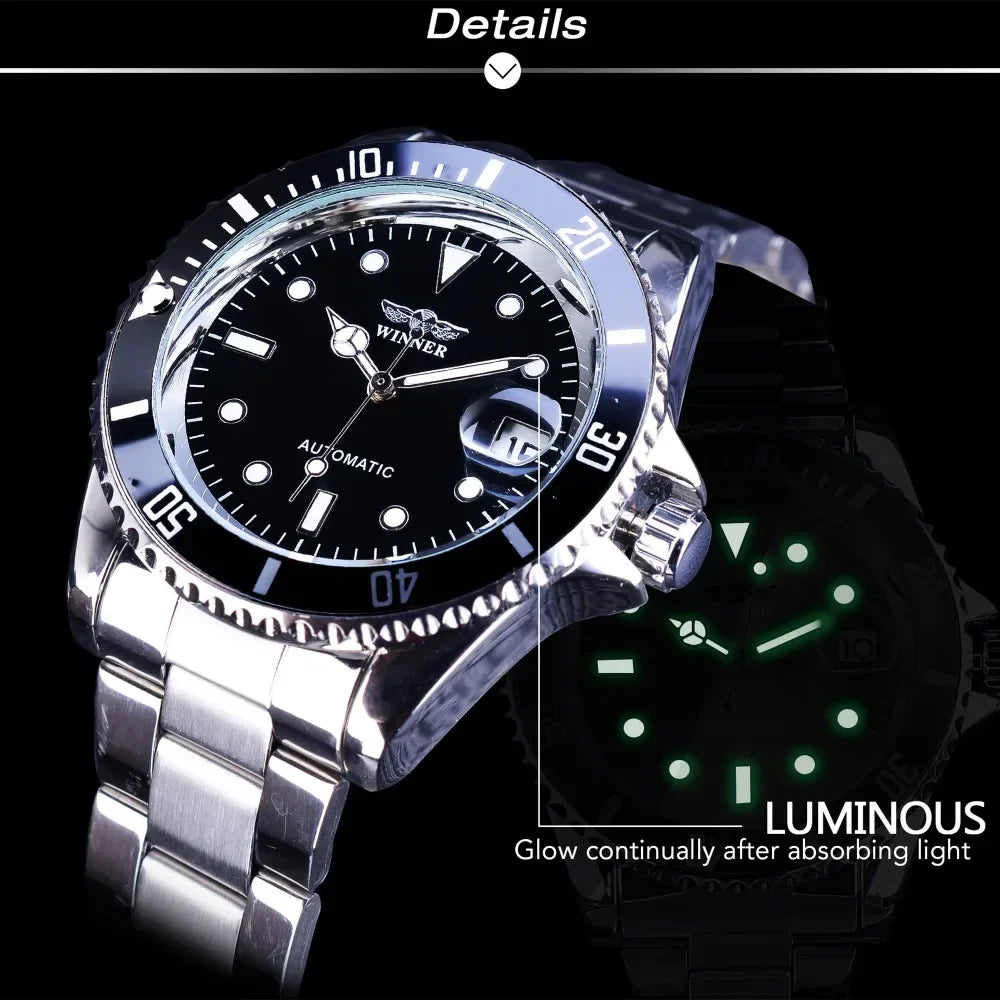 T-Winner Men’s Automatic Mechanical Watch – Retro Luminous Hands, Date Display
