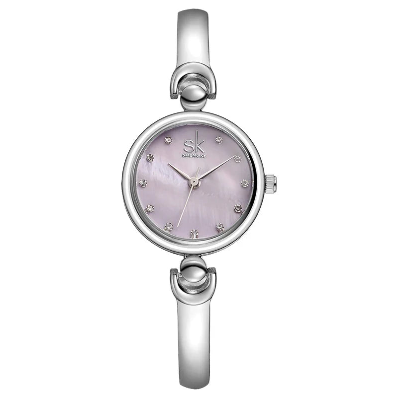 SK Women Luxury Alloy Watch – Quartz Bracelet Wristwatch with Waterproof & Fashionable