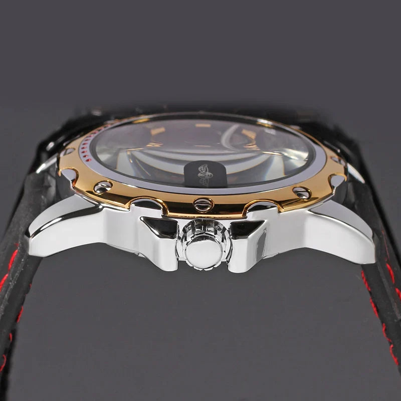 T-Winner Men’s Hollow Automatic Mechanical Watch – Casual Silicone Strap Timepiece