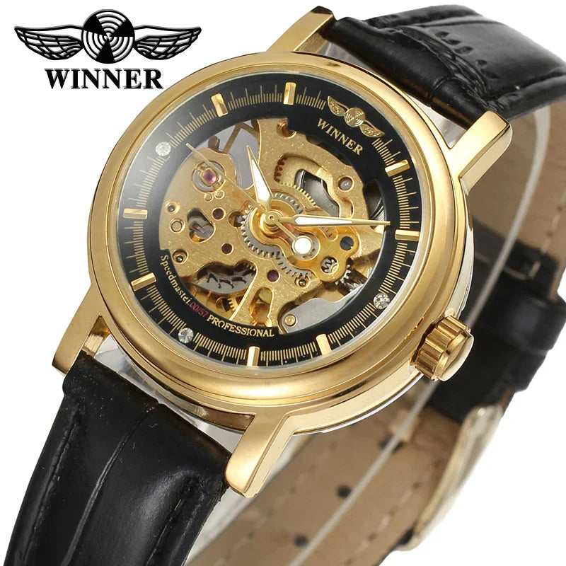 T-Winner Women’s Skeleton Automatic Watch – Vintage Mechanical Timepiece