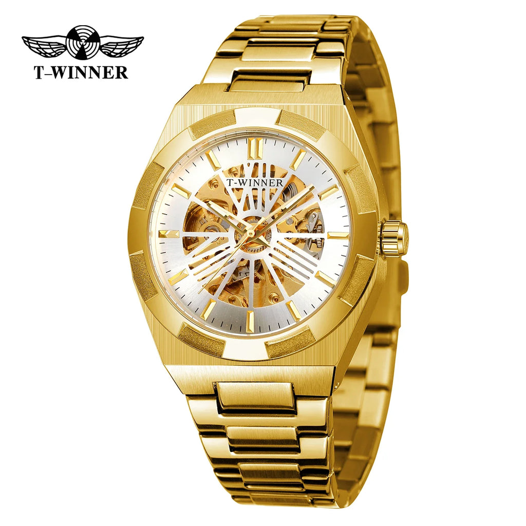 T-Winner Men’s Automatic Stainless Steel Watch – Luxury Business Wristwatch