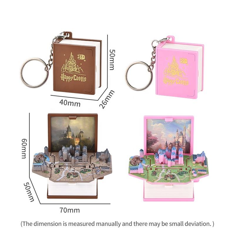 3D Folding Castle Pop-up Keychain – Mini Decompression Toy for Teens