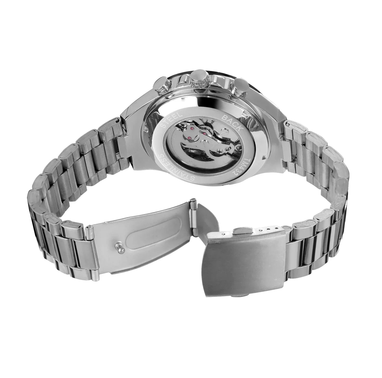 T-Winner Men’s Luxury Automatic Mechanical Watch – Stainless Steel Tourbillon Wristwatch