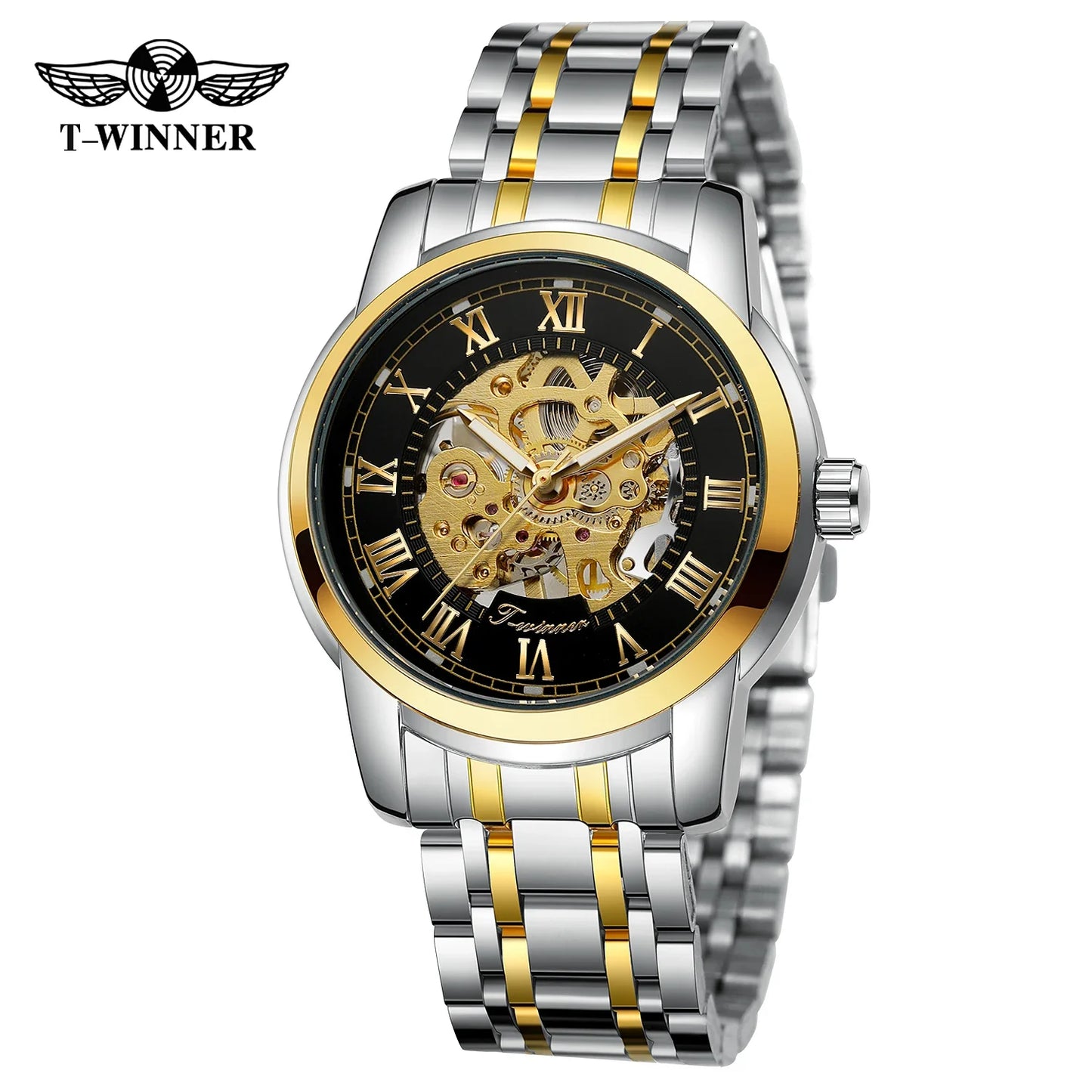 T-Winner Luxury Men’s Automatic Mechanical Watch – Stainless Steel, Water Resistant