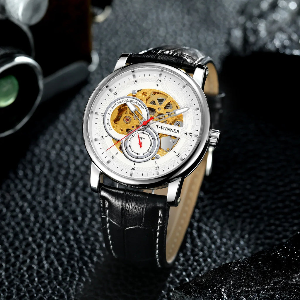 T-Winner Men’s Automatic Mechanical Watch – Waterproof, Elegant Analog Timepiece