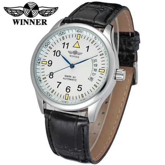T-Winner Men’s Automatic Mechanical Watch – Retro Leather Strap, Business Style