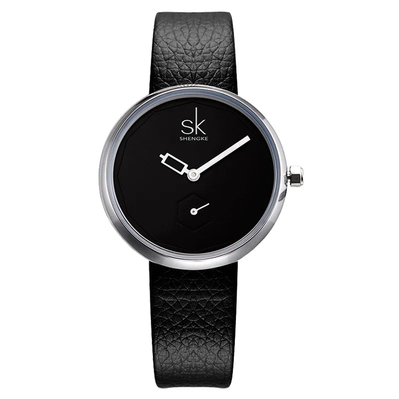 SK Women’s Quartz Dress Watch – Casual PU Leather Strap, Waterproof Fashion Wristwatch