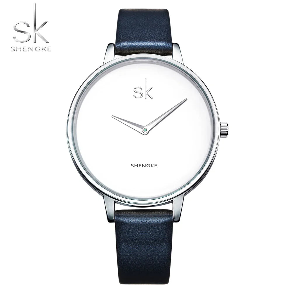 SK Women’s Quartz Watch – Leather Strap Wristwatch with 3ATM Waterproof Design