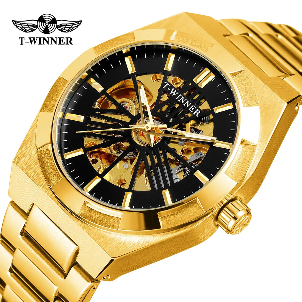 T-Winner Men’s Automatic Stainless Steel Watch – Luxury Business Wristwatch