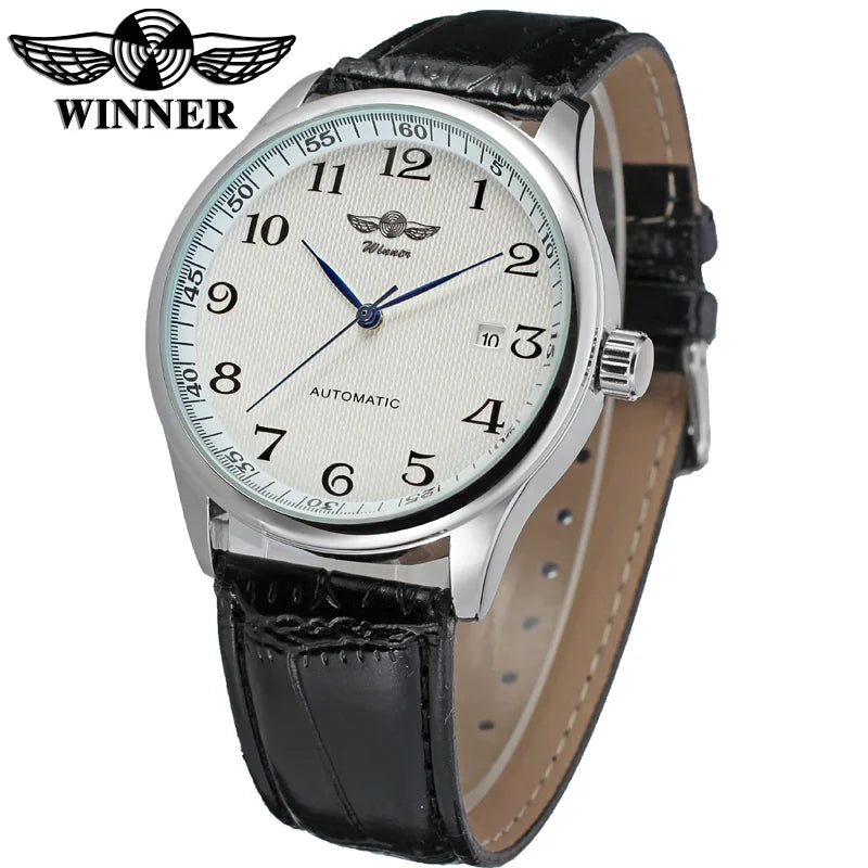 T-Winner Men’s Automatic Mechanical Watch – Retro Leather Strap, Business Style