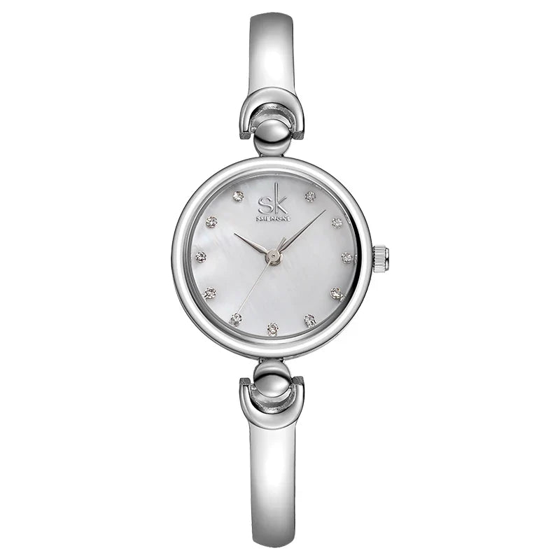 SK Women Luxury Alloy Watch – Quartz Bracelet Wristwatch with Waterproof & Fashionable