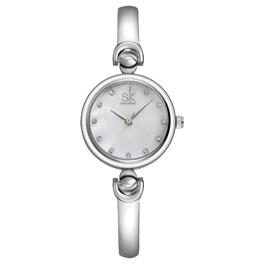SK Women Luxury Alloy Watch – Quartz Bracelet Wristwatch with Waterproof & Fashionable