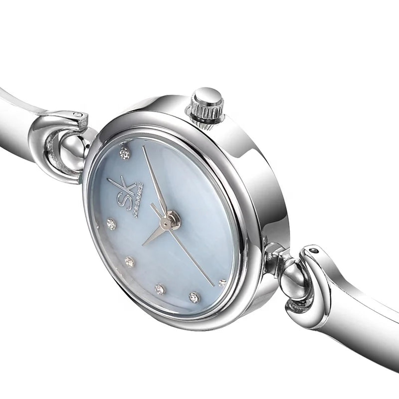 SK Women Luxury Alloy Watch – Quartz Bracelet Wristwatch with Waterproof & Fashionable