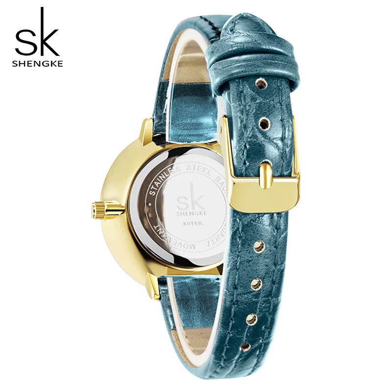 SK Women’s Quartz Dress Watch – Waterproof PU Leather Strap, Elegant Analog Design