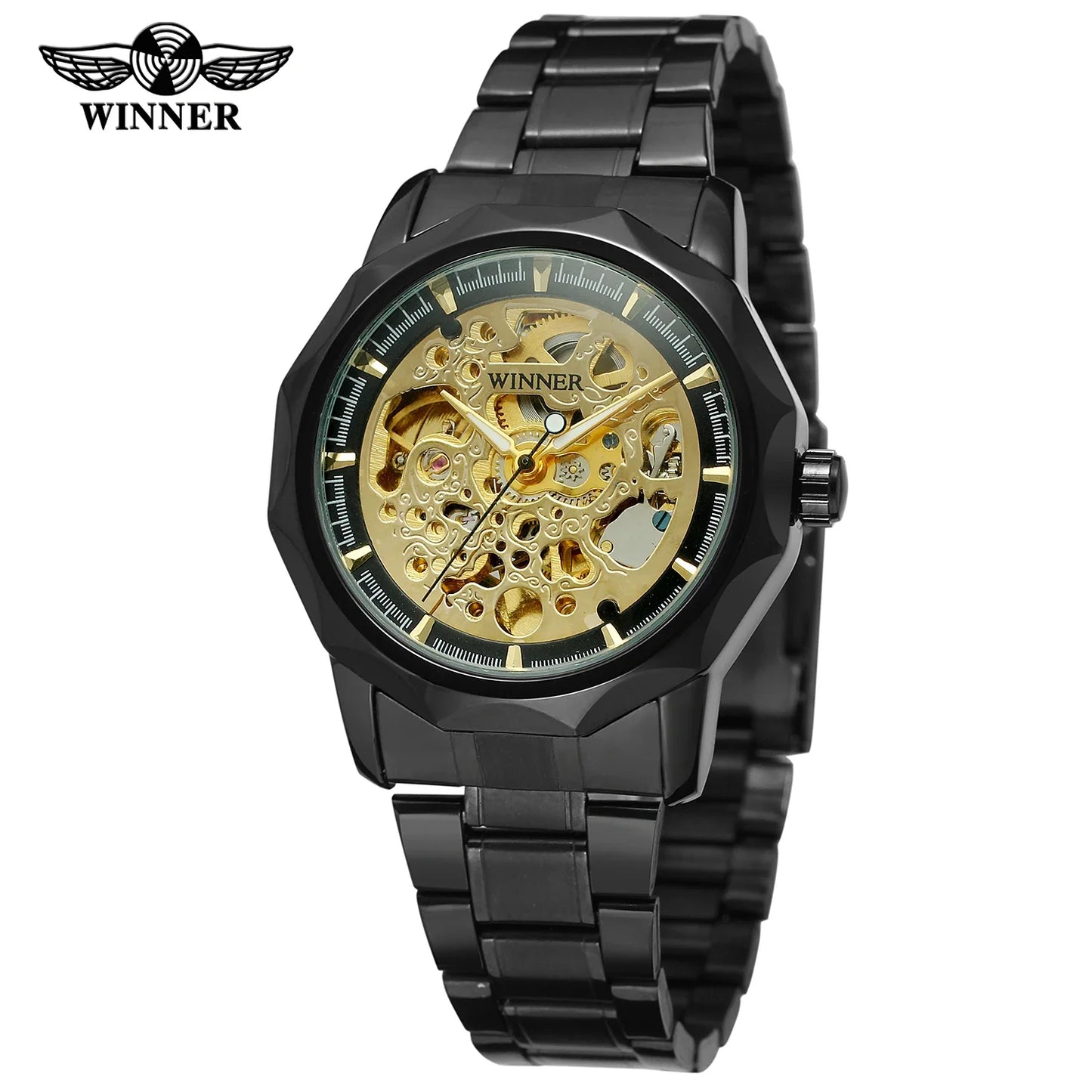 T-Winner Luxury Skeleton Automatic Watch for Men – Mechanical Timepiece