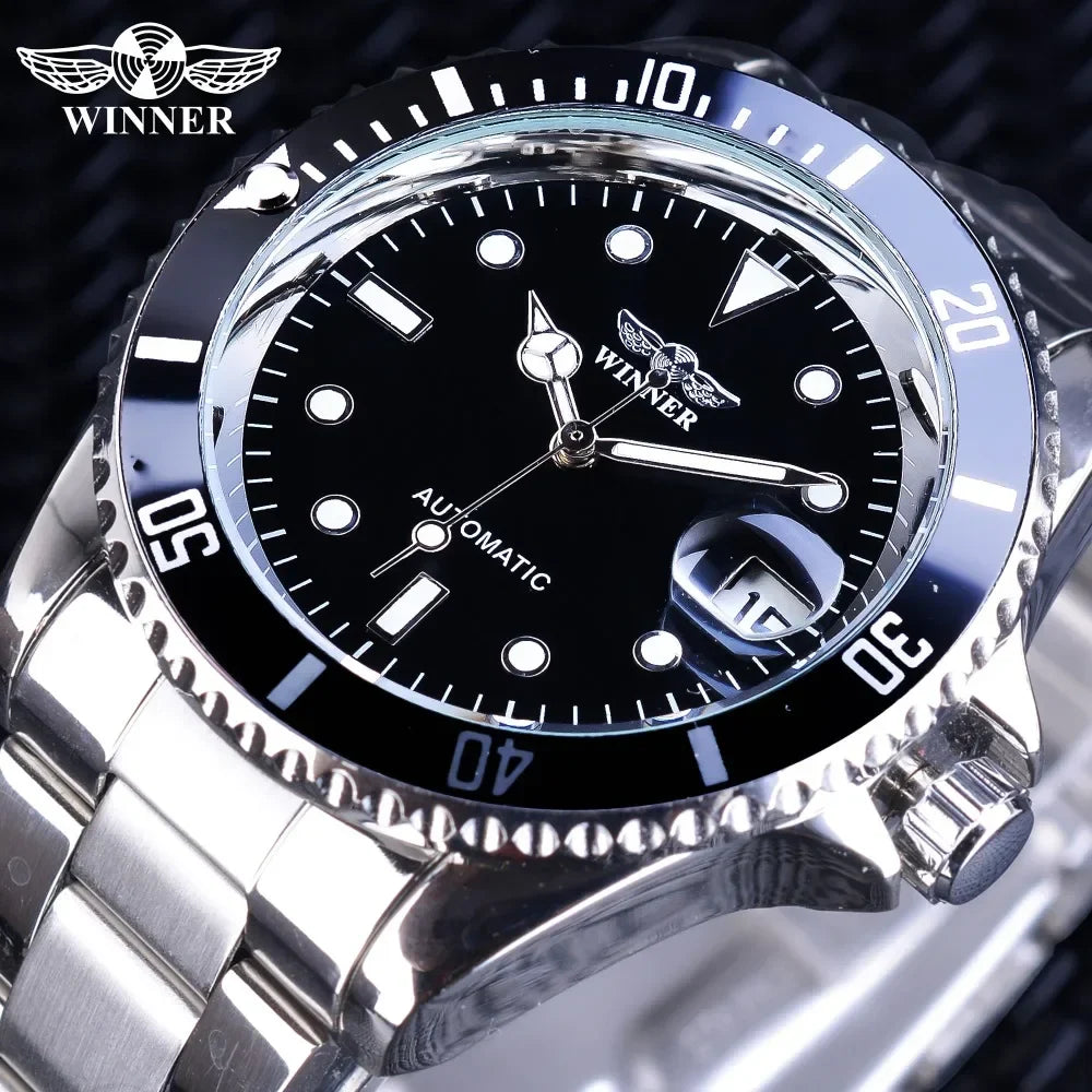 T-Winner Men’s Automatic Mechanical Watch – Retro Luminous Hands, Date Display