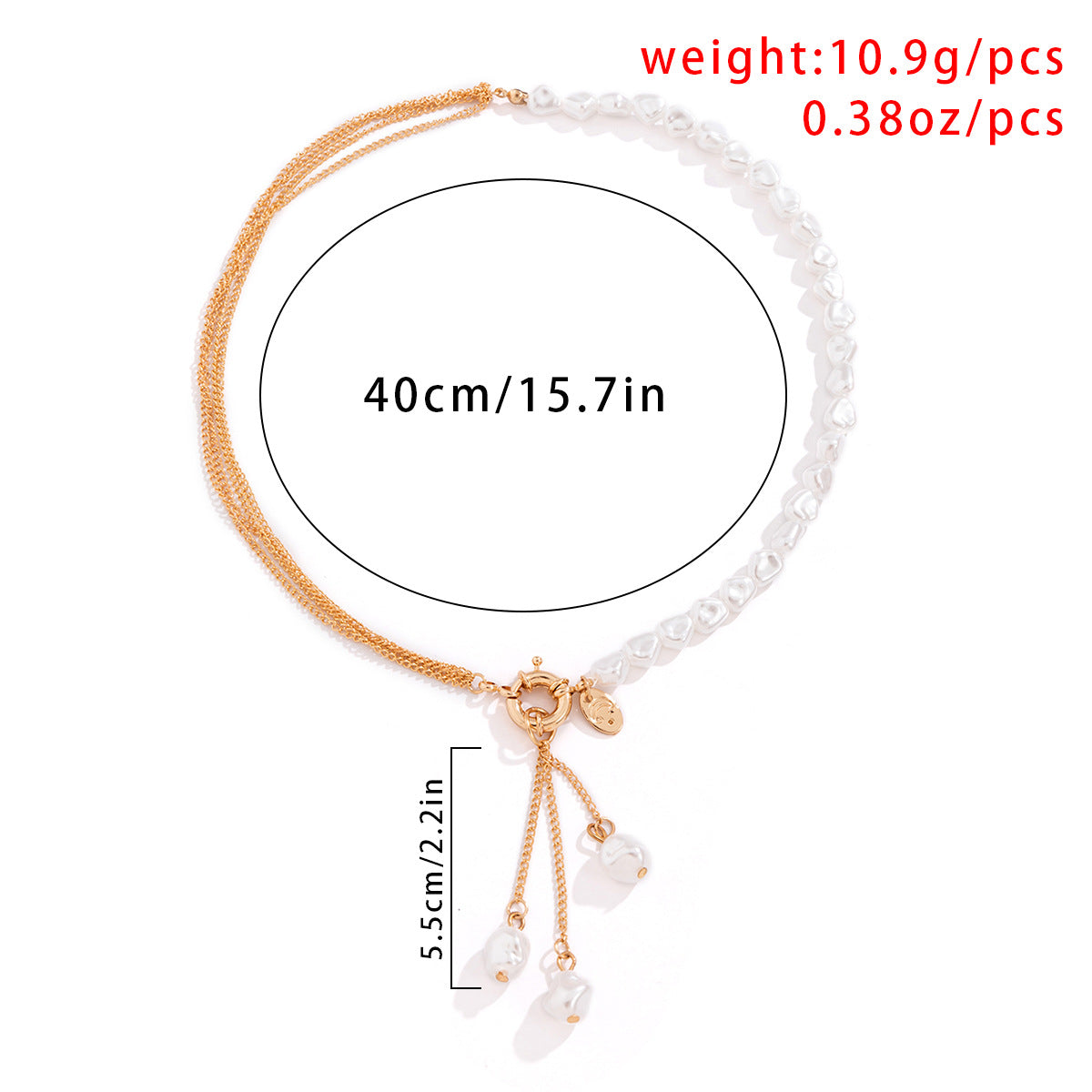 Baroque Pearl Chain Necklace – Irregular Gold Clavicle Necklace for Women
