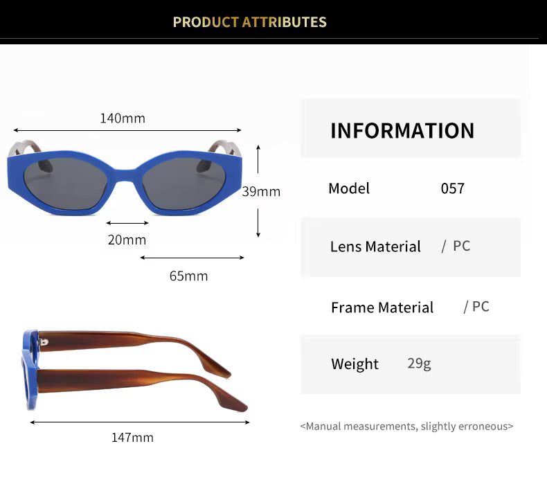 Color-Match Cat Eye Sunglasses for Women – Trendy Small Frame Fashion Shades
